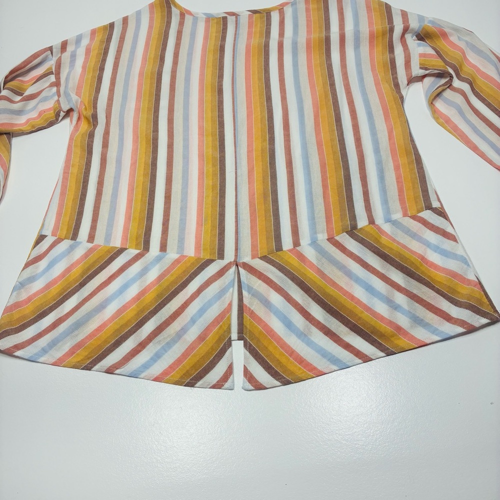 Soft Surroundings Women's Top Size Medium Multicolor Striped Cottagecore Casual - Picture 7 of 14
